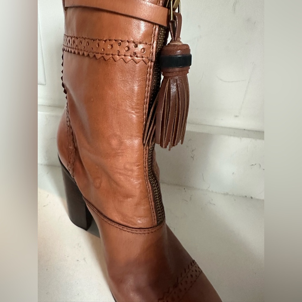 Tory‎ Burch Huxley sz8 brown booties - Picture 6 of 13